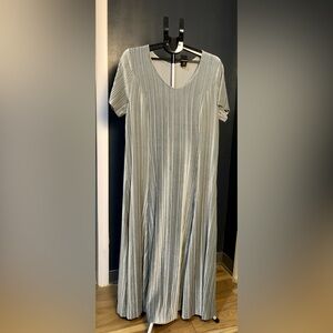 Woman Within Ribbed Velvet Gray Dress